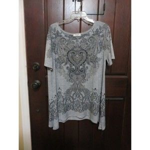 RU JUJU ASYMMETRICAL HEM BLOUSE WITH SOME BLING SIZE L